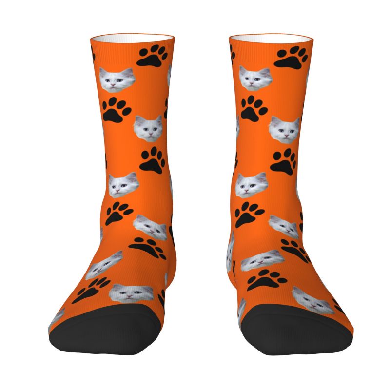 Dress Sock Men - Personalizowane skarpetki z zdjęciem kociej głowy